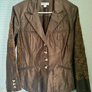 Coldwater Creek Bronze Embroidered Blazer